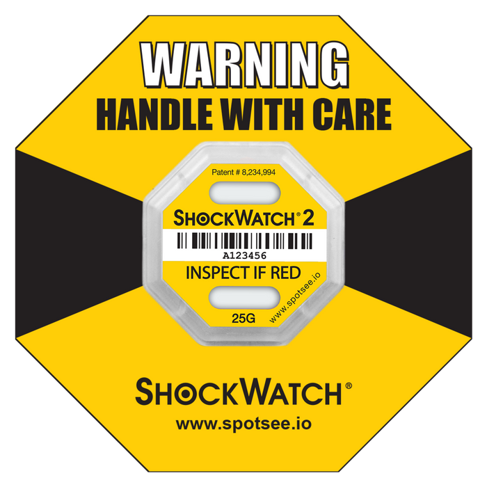 25G ShockWatch2 Indicator, serialized, incl. framing label