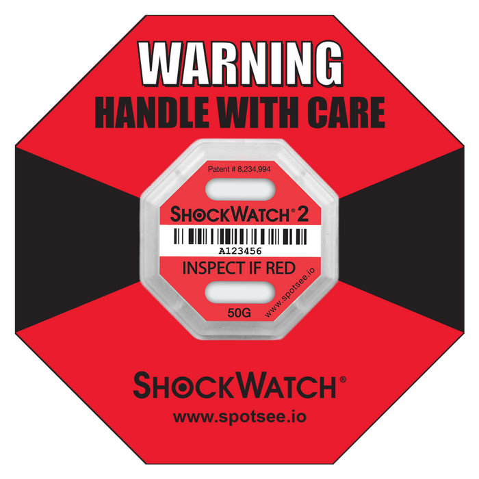 50G ShockWatch2 Indicator, serialized, incl. framing label