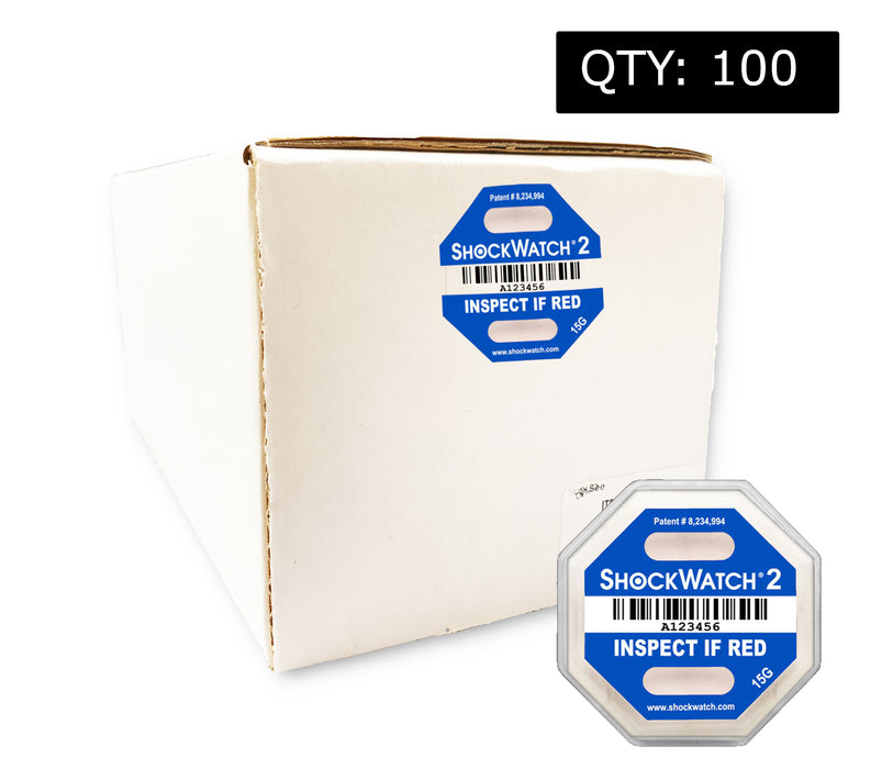 15G ShockWatch2 Indicator, serialized, incl. framing label