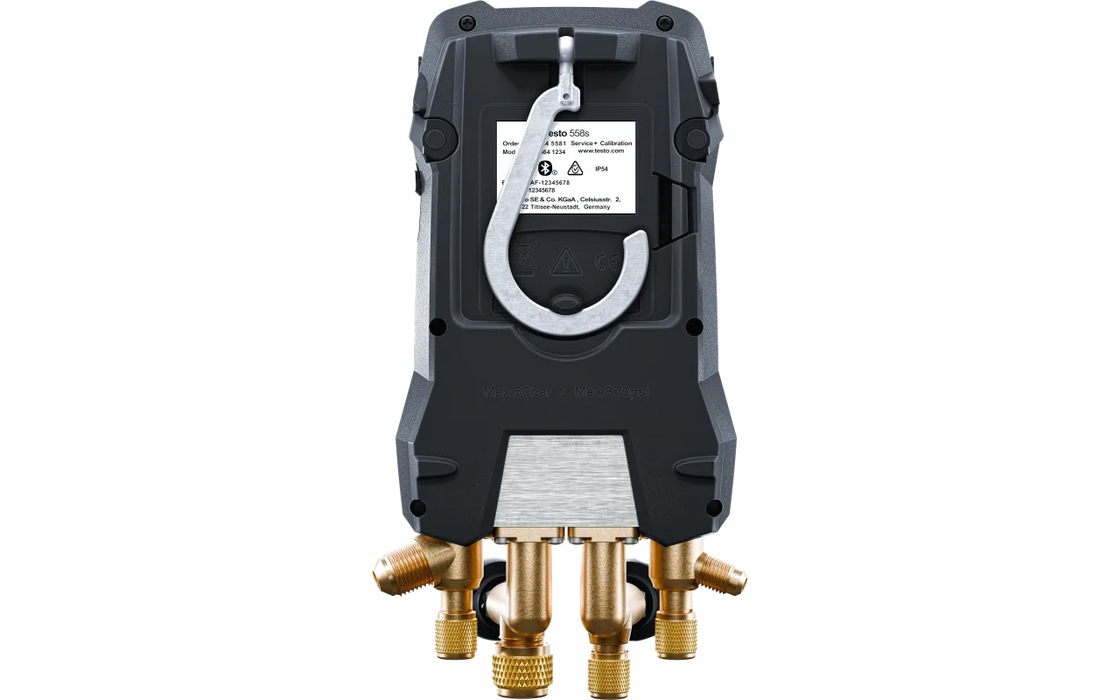 Smart vacuüm-set testo 558s - Slimme digitale manifold met draadloze temperatuur- en vacuümsondes en set van 4 vulslangen