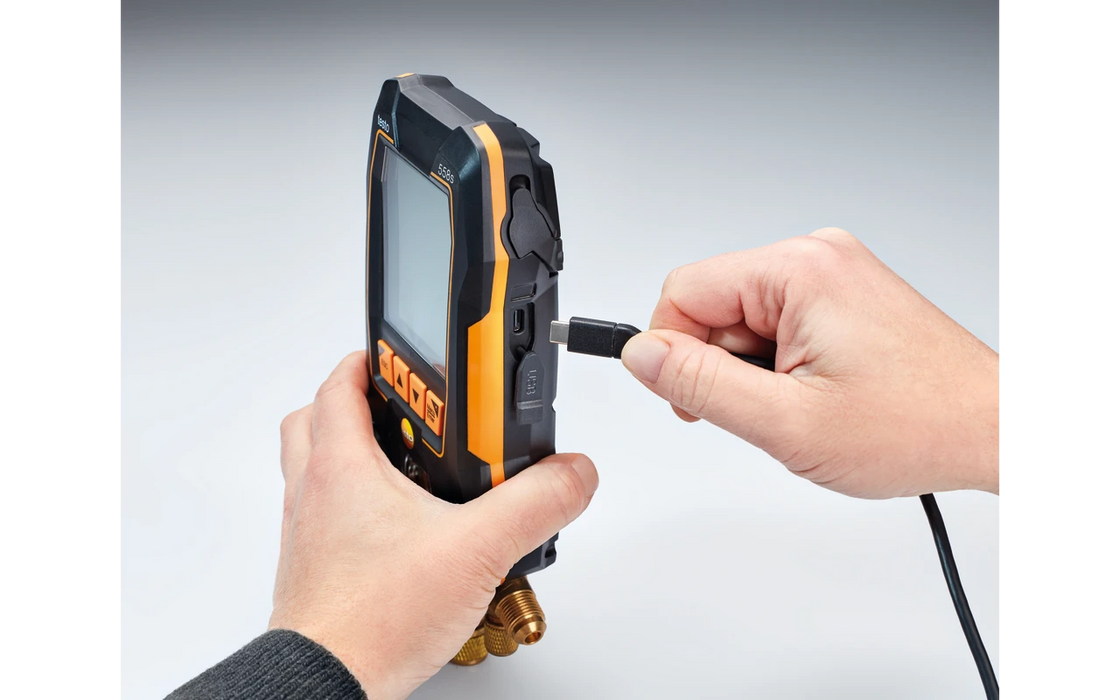 Smart vacuüm-set testo 558s - Slimme digitale manifold met draadloze temperatuur- en vacuümsondes en set van 4 vulslangen
