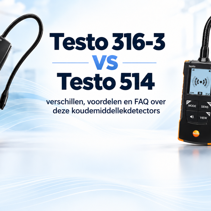 Testo 316-3 vs Testo 514 | Wat is het verschil en welke koudemiddellekdetector past bij jou?
