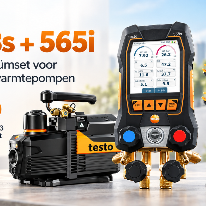 Testo 558s + Testo 565i 198L complete vacuümset voor airco en koudetechniek | Wat zijn de voordelen en voor wie is deze vacuümset geschikt?