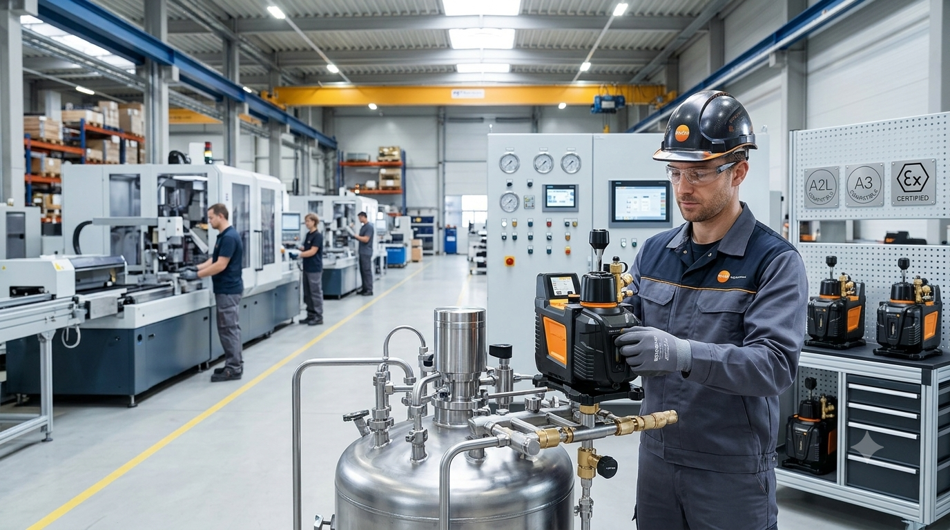 Testo 565i Ex ATEX Vacuümpomp 7 CFM (198 l/min) – Professioneel Vacumeren voor Koeltechniek en Warmtepompinstallaties