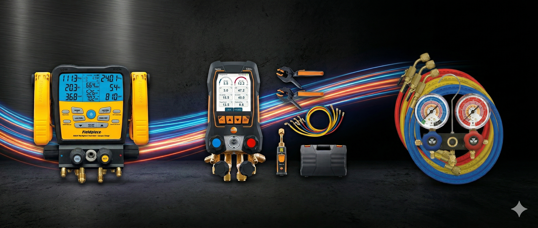 Digitale Manifolds kopen voor HVAC & Koeltechniek incl BRL100 certificaat  – Testo 558s, Testo 550, Fieldpiece | Installatiegilde.nl