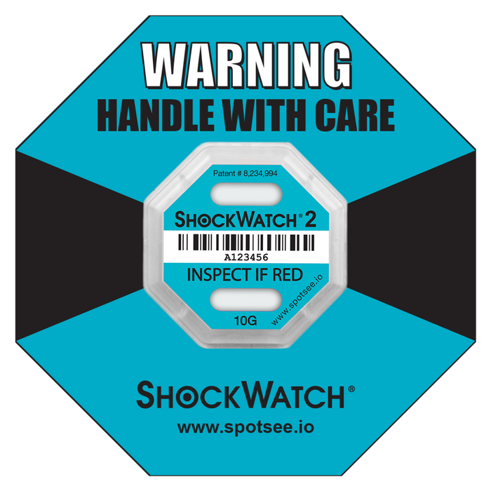 10G ShockWatch2 Indicator, serialized, incl. framing label