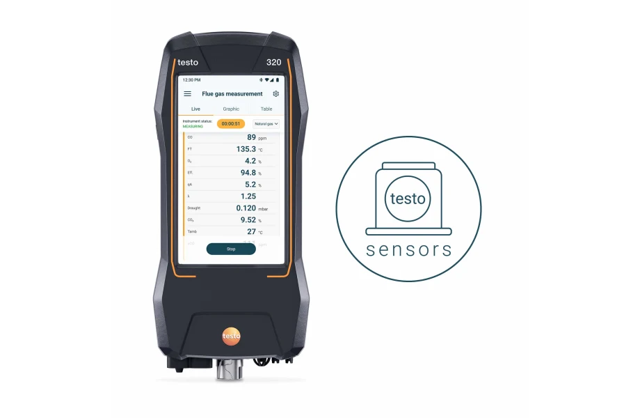 Testo 320 instapset Standaard rookgasanalyser met O₂- en CO