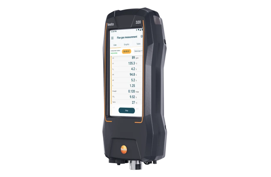 Testo 320 instapset Standaard rookgasanalyser met O₂- en CO